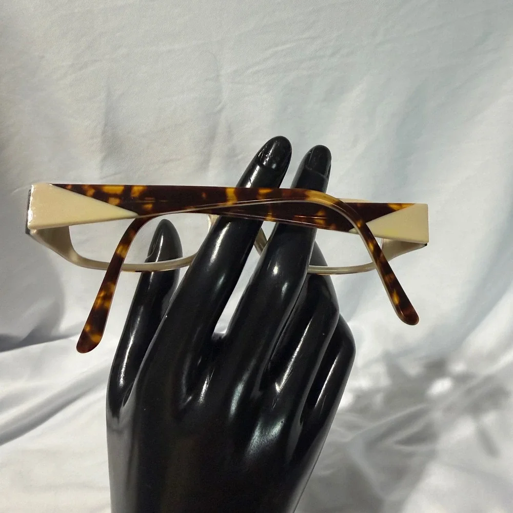 Huveli Milano‎ Eyeglasses Womens 47-16-135 Brown Tortoise Shell Beige Rectangle